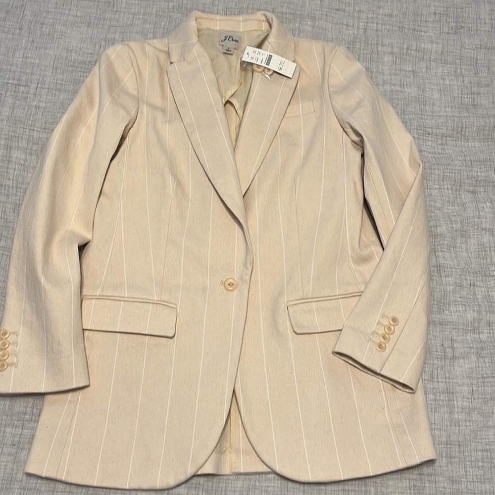 NWT J Crew Alfie blazer in natural denim stripe - Picture 2 of 12